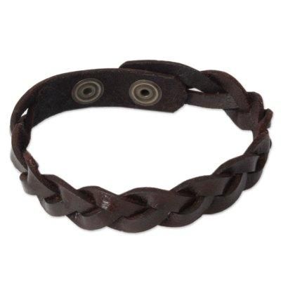 'Three Rivers' - Men's Leather Wristband Bracelet
