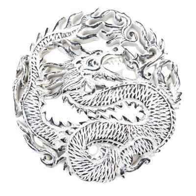 Antaboga Rage,'Circular Dragon Suar Wood Wall Relief Panel from Indonesia'