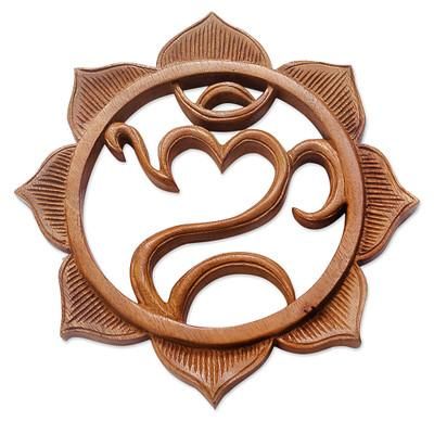 Wood relief panel, Omkara'