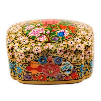Kashmir Garland,'Velvet-Lined Floral Decorative Box'