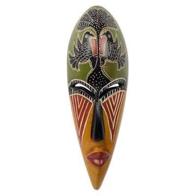 Eagle,'African Artisan Designed Wood Wall Mask with Eagle Motif'