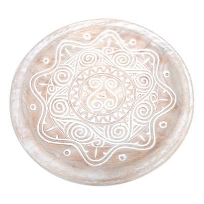 'Hand-Carved Traditional Albesia Wood Wall Accent from Bali'