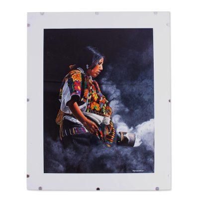 The Offering,'Signed Portrait of a Chiapaneca Woman from Mexico'