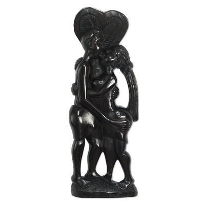 Midnight Love,'Romantic Ebony Wood Sculpture'