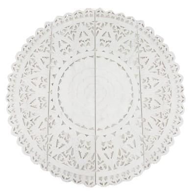 Intricate Medallion,'Hand Carved Teak Wood Ornate Floral Medallion Relief Panels'