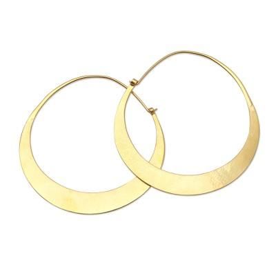 Moon Halo,'Moern Gold-Plated Hoop Earrings'