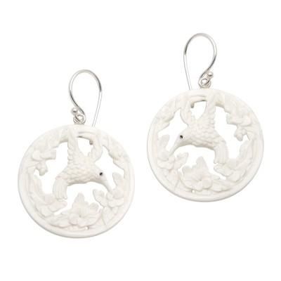 Hummingbird Halo,'Handcrafted Balinese Hummingbird Earrings'