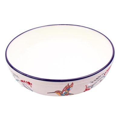 Colibri,'Hand Painted Hummingbird Serving Bowl'