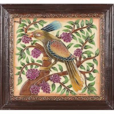 Exotic Bird,'Framed Hand Crafted Bird Art from India'