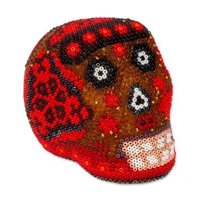 Red Scorpion,'Small Red Huichol Skull'