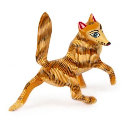 Golden Fox,'Hand-Painted Wood Alebrije'