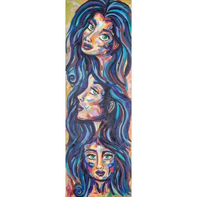 Free and Authentic Women,'Signed Stretched Expressionist Acrylic Painting of Women'