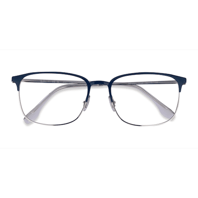 Unisex s browline Blue Silver Metal Prescription eyeglasses - Eyebuydirect s Ray-Ban RB6494