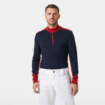 Helly Hansen Men's Lifa Merino Midweight 1/2 Zip Base Layer Navy M