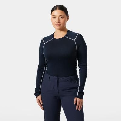 Helly Hansen Women's Lifa Merino Midweight Crew Base Layer Navy M
