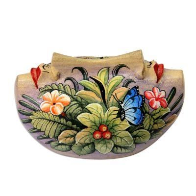 Twin Ladies,'Hand Crafted Floral Wood Jewelry Box'
