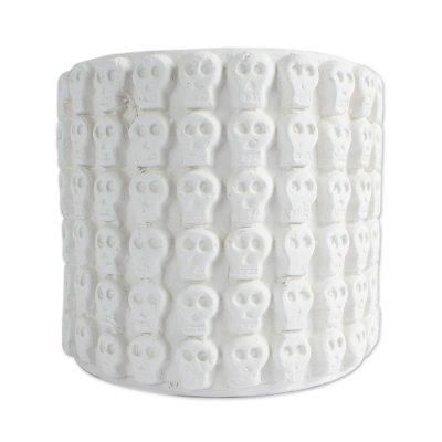 Rows of White Skulls,'White Skull Patterned Ceramic Flower Pot from Mexico'