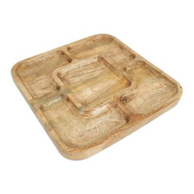 Natural Style,'Handmade Mango Wood Appetizer Platter'