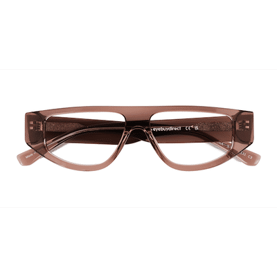 Unisex s horn Crystal Brown Acetate Prescription eyeglasses - Eyebuydirect s Tempora