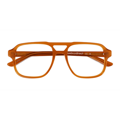 Unisex s aviator Crystal Yellow Acetate,Eco Friendly Prescription eyeglasses - Eyebuydirect s Clay