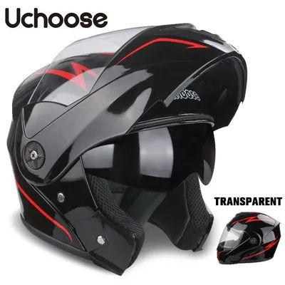 Uscegli casco moto Unisex certificazione DOT casco a sezione trasversale a doppia lente casco di