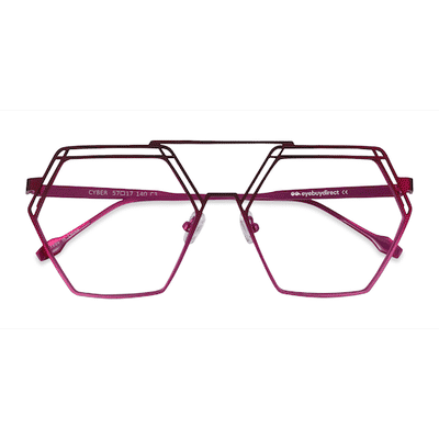 Female s geometric Purple Metal Prescription eyeglasses - Eyebuydirect s Cyber