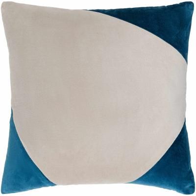 Malec 20" Square Modern Cotton Teal/Peach Throw Pillow - Boutique Rugs