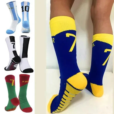 Number Kids Soccer Socks 10 Star 7 Mid-tube Boys Cycling Socks Outdoor Towel Bottom Fashion Men's Sport Football Short Socks