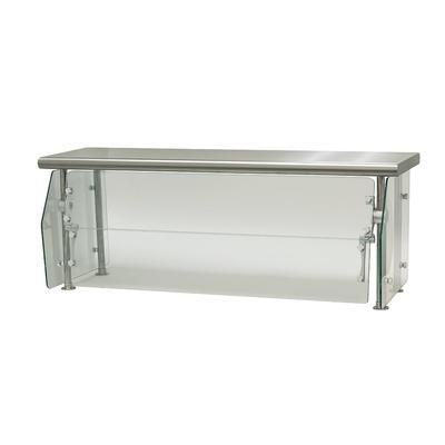 Advance Tabco DSG-15S-144 144" Multi-Use Sneeze Guard w/ Stainless Top Shelf - 15"D, Counter-Mount, Glass, Stainless Steel Top Shelf, 144" x 15" x 18", Clear