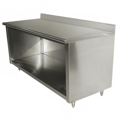 Advance Tabco EEK-SS-244-X 48" Dish Cabinet w/ Open Base & 5" Backsplash, 24"D, Stainless Steel