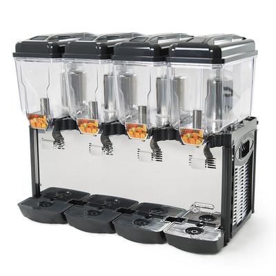 Eurodib CD4J Refrigerated Drink Dispenser w/ (4) 3 gal Bowls, Pre Mix, 110-120v, (4) 3-gal. Bowls, Stainless Steel Base, Black
