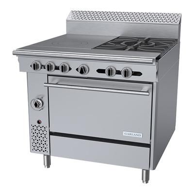 Garland C36-17C NG 36" 2 Burner Commercial Gas Range w/ Hot Top & Convection Oven, Natural Gas, Stainless Steel, Gas Type: NG
