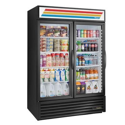 True GDM-49-HC~TSL01 LH LH 54 1/8" GDM Series 2 Section Glass Door Merchandiser - 2 Left Hinge Doors, 115v, Black | True Refrigeration
