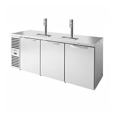 True TDR84-PTSZ1-L-S-SSS-SSS-1 84" Kegerator Pass-Thru Commercial Beer Dispenser, 3 Keg Capacity - 3 Column, Stainless, 115v, 2 Column, Stainless Steel
