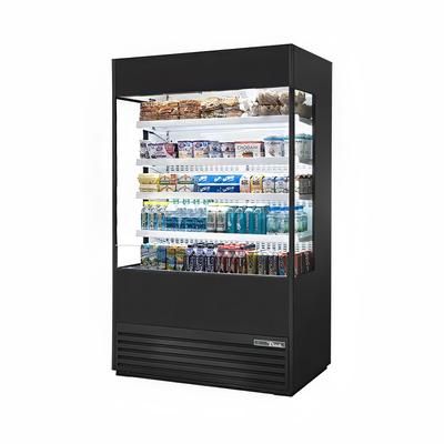 True TOAM-48GS-HC~NSL01 BLK 48" Vertical Open Air Cooler w/ 5 Levels, Black, 208-230v, Glass Sides | True Refrigeration