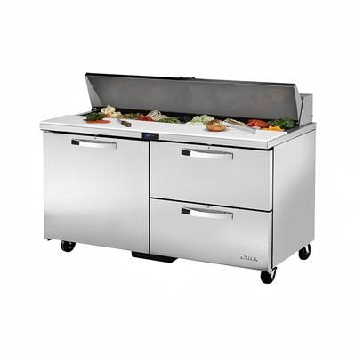 True TSSU-60-16D-2-HC~SPEC3 ADA 60" Spec Series Sandwich/Salad Prep Table w/ Refrigerated Base, 115v, Three Drawers, ADA Accessible, Stainless Steel