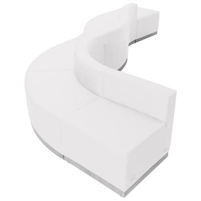 Flash Furniture ZB-803-580-SET-WH-GG 6 Piece Modular Reception Sofa Set - LeatherSoft Upholstery, White
