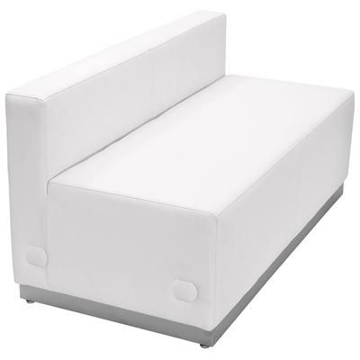 Flash Furniture ZB-803-LS-WH-GG Modular Loveseat w/ White LeatherSoft Upholstery, Brushed Stainless Base