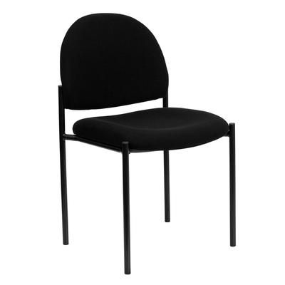 Flash Furniture BT-515-1-BK-GG Stacking Reception Side Chair - Black Fabric Upholstery, Black Steel Frame