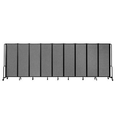 National Public Seating RDB6-9PT02 210"L Portable Room Divider w/ 9 Gray PET Panels - 6ft High