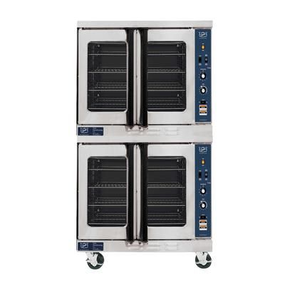 Duke E102-E 240/1 Double Full Size Electric Commercial Convection Oven - 11kW, 240v/1ph, 10 Full-size Pan Capacity, Stainless Steel