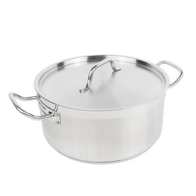 Winco SSLB-8 8 qt Stainless Steel Braising Pot, Silver