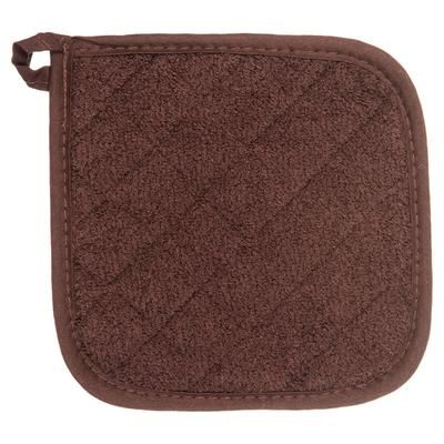 San Jamar 802TPH Heavy Duty Terry Cloth Pot Holder, 8 x 8", Brown, 1 Dozen