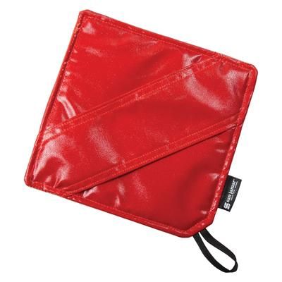 San Jamar EZKHP88 8" EZ-Kleen Hot Pad - Poly-Cotton, Red