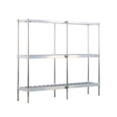 New Age 1289 3 Level Keg Rack w/ 3 Keg Capacity, 93" x 18" x 76", Holds 10 Kegs, Reinforced Aluminum, Silver