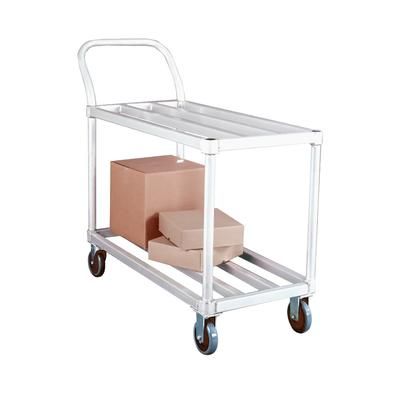 New Age 95661 2 Level Aluminum Utility Cart w/ 700 lb Capacity, Flat Ledges, Silver