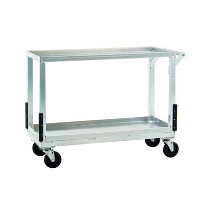 New Age NS765 2 Level Aluminum Utility Cart w/ Raised Ledges, Silver