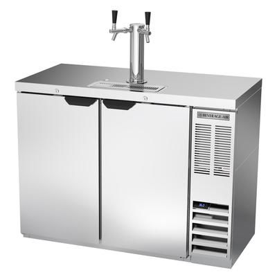 Beverage-Air DD48HC-1-S 48" Kegerator Commercial Beer Dispenser w/ 2 Keg Capacity - 2 Column, Stainless, 115v, Stainless Steel Exterior, Insulated Tower, Silver