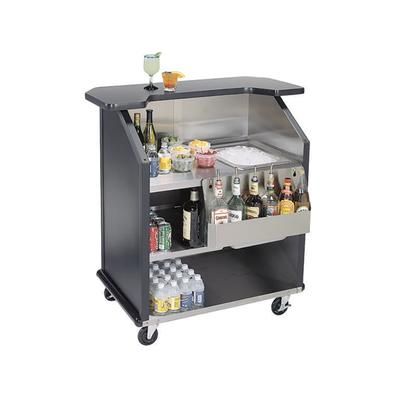 Lakeside 884 HRMAP 43" Portable Bar w/ 40 lb Ice Bin & Speed Rail, Hard Rock Maple, Compact, Stainless Steel, Beige