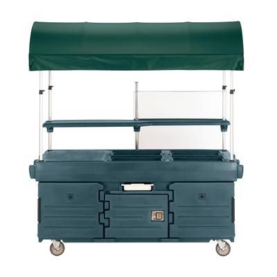 Cambro KVC854C191 Kiosk Type Food Cart w/ Cover & Lockable Storage, 85 1/8"L x 33 1/2"W x 94"H, Gray, 4 Pan Wells, Canopy